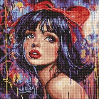 Алмазна мозаїка на підрамнику Сучасна Білосніжка Ideyka 40×40 см AMO8315