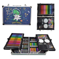 Набір для малювання 145 предметів Динозавр алюмінієва валізка 145-D