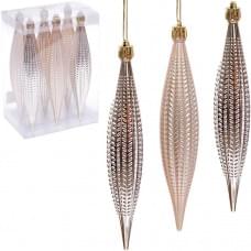 Набір новорічних прикрас "Бурульки Шампань" 6 штук 6279-3B(119738)