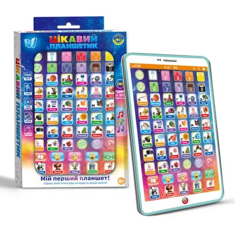 Планшетик WToys українська озвучка, казки, пісні, абетка, цифри, музика