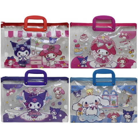 Папка-портфель ПВХ прозора Kuromi, 28x39 см, 30 мкм, 33-KU (В асортименті)