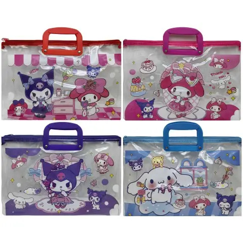 Папка-портфель ПВХ прозора Kuromi, 28x39 см, 30 мкм, 33-KU (В асортименті)