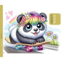 Скетчбук 7БЦ 165x128 мм, 24 аркуші, офсетний папір 100 г/м², чисті аркуші, матова ламінація, дизайн 24347