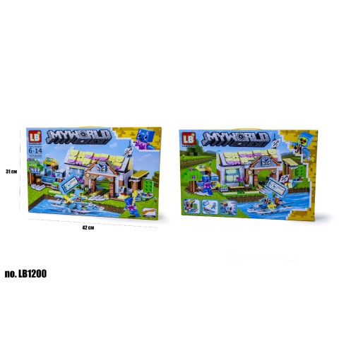Конструктор дитячий Minecraft Поселення, LB1200, 486 деталей, 42x31 см