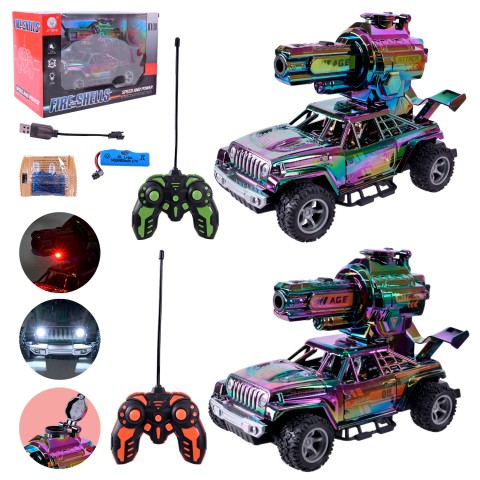 Машина на радіокеруванні, стріляє гелевими кулями, світлові ефекти, 27.5x12.5x17.5 см, JT698 (В асортименті)