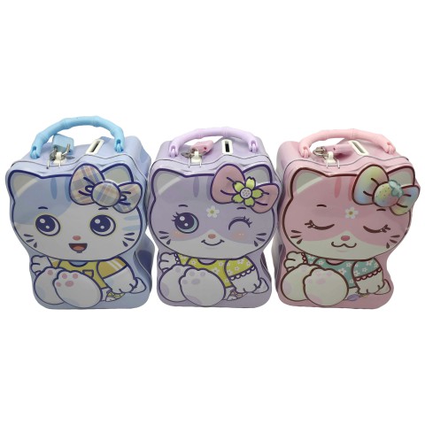 Скарбничка металева Котик-сумочка, 16 см, S-274 (В асортименті)