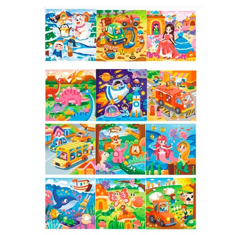 Дерев’яна іграшка Пазли, 49 деталей, 22.5x22.5x0.5 см (В асортименті)