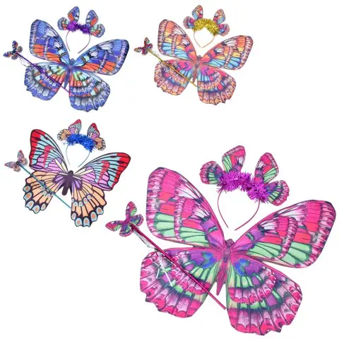 Карнавальний набір Метелик крила 45×37 см обруч паличка (В асортименті) YG0314