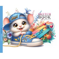 Скетчбук 7БЦ 148x105 мм, 24 аркуші, офсетний папір 100 г/м², чисті аркуші, матова ламінація, дизайн 24336
