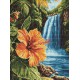 Набір з алмазною мозаїкою на підрамнику Тропічний водоспад Ideyka AMO8227, 30x40 см