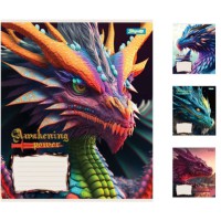 Зошити учнівські 12 аркушів лінія. 1В Dragon, 25 шт. в упаковці