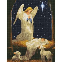 Алмазна мозаїка Під захистом янгола з АВ стразами 40×50 см AMO7865