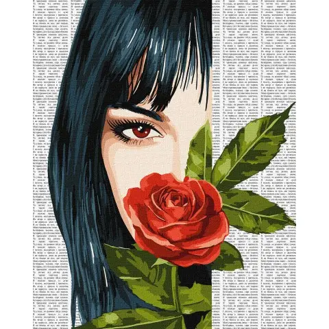 Картина за номерами Барвиста поезія Червона троянда Ideyka 40×50 см КНО8610