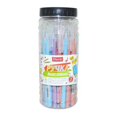 Ручка кулькова масляна 1 Вересня Linear 0,6 мм синя (набір 30 шт) 411830