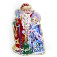 Плакат "Дед Мороз со снегурочкой" 45*29, укр.надпись, 1шт/этик.