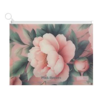 Папка-конверт на zip-блискавці, Arabeski, А4, непрозорий матовий пластик, рожевий, 2 шт.