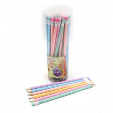 Олівець ч-гр HB Star color "Colors" з гумкою, банка, ціна за 48шт. //