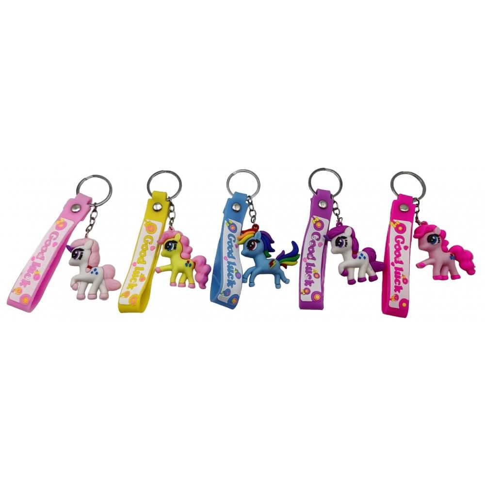 Брелок силікон. з хлястиком "Коник" 5см, 5в.(50*12), ціна за 12 шт. //