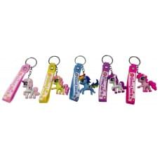 Брелок силікон. з хлястиком "Коник" 5см, 5в.(50*12), ціна за 12 шт. //