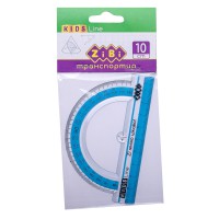 Транспортир, 100 мм, з блакитною смужкою, 12 шт. в упаковці