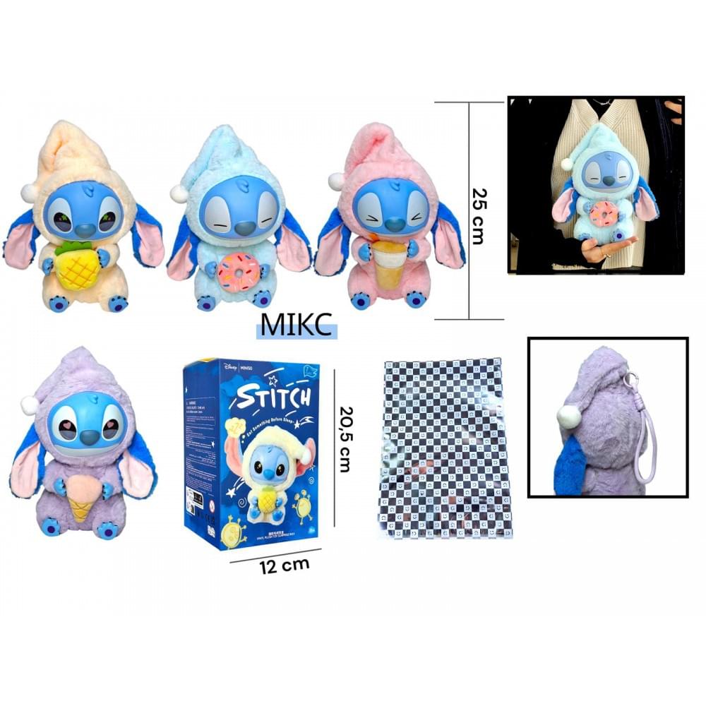 М'який брелок СТІЧ (Лабубу) з ковпаком МІКС 25 см, в кор. /240/