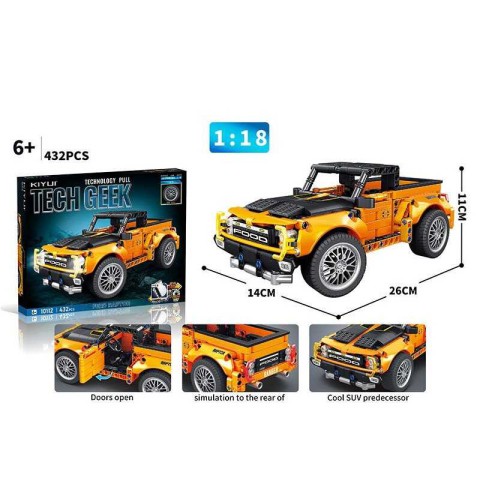 Конструктор Автомобіль 432 деталі гумові шини інерція 10112