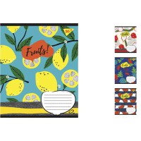 Зошити учнівські 18 аркушів лінія. YES Fruits, 25 шт. в упаковці