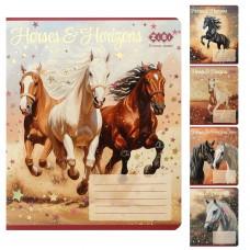 Зошити учнівські 24 аркуша лінія KIDS LINE HORSES, 20 шт. в упаковці