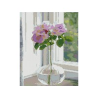 Набір для творчості алмазна картина Квітка на підвіконні Strateg KB103, 30x40 см