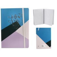 Зошит, А5, на гумці, картонна обкладинка з фольгою, 100 аркушів, клітинка, 5188