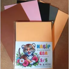 Набор фоамирана цветного, А4, 2 мм, 5 листов, 5 цветов