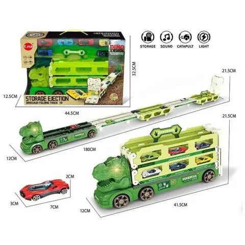 Трейлер та 6 металопластикових машинок розкладається у трек музика підсвічування TN-1322