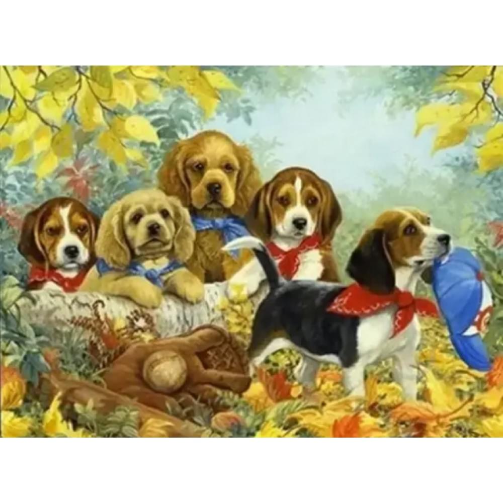 Алмазна мозаїка на підрамнику "Цуценята" Josef Otten 40х50см, у картонній упаковці, 71316_BGLE