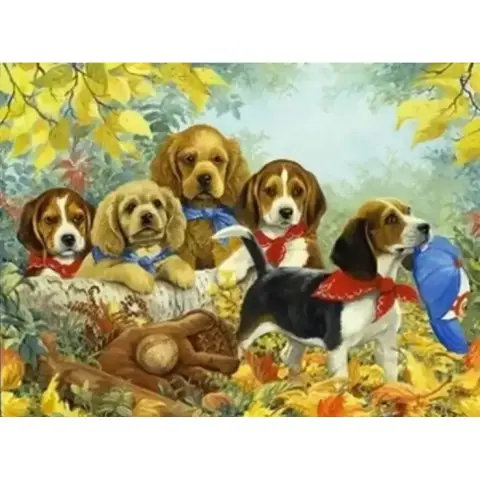 Алмазна мозаїка на підрамнику Цуценята 40×50 см 71316_BGLE