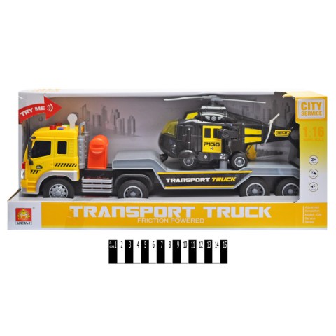 Вантажівка з вертольотом інерційна музика світло WY571C