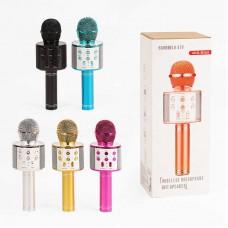 Бездротовий мікрофон 5 кольорів, караоке, bluetooth, USB, колонка, в кор., МІКС ВИДІВ /50/