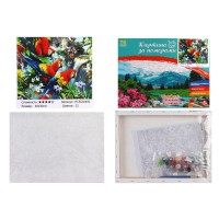 Набір для розпису по номерах Яскраві папуги, TK Group, 30x40 см, 30400