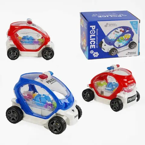 Машинка, Поліція, підсвічування, звук, колесо вільного ходу, рухомі шестерні (В асортименті)