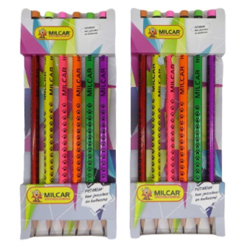 Олівець чорнографітний, HB, з гумкою, 6 шт., HW-4388