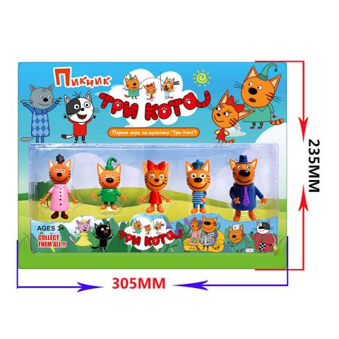 Набір героїв Три Кота, 5 героїв на листі, HT18232