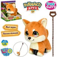 Тварина собака, 19см, каталка на палці (65см), музика(укр), пісня, звук, плюш, на бат-ці, в кор-ці/у пакеті, 23-23-14см /18/