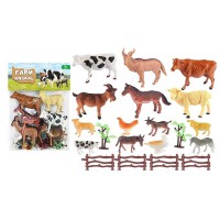 Набір фігурок Ферма, 14 свійських тварин, огорожа, дерева, 048-62E