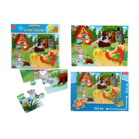 Гра розвиваюча Vladi Toys м’які пазли А4 Малюк зможе Колобок (укр)