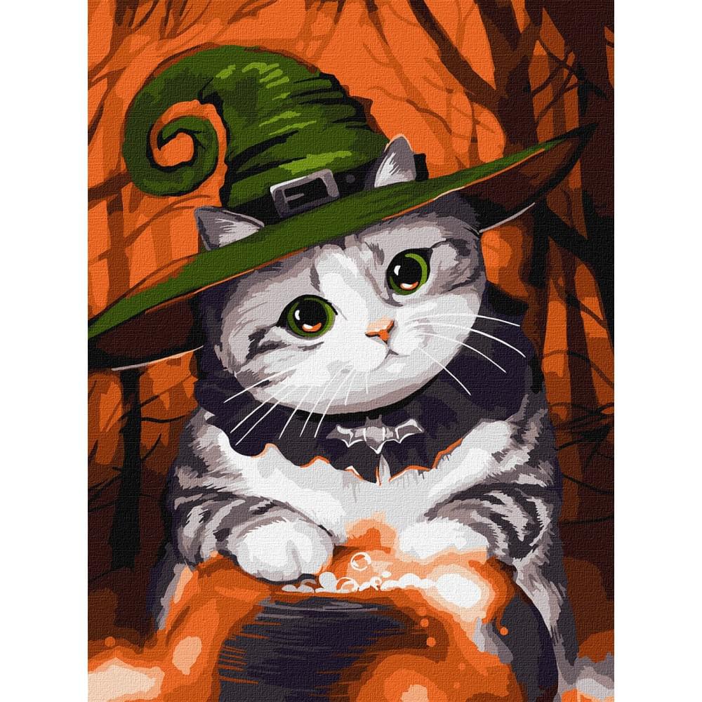 Картина за номерами для дітей "Котик-чарівник" Ideyka 30х40см КНО6665