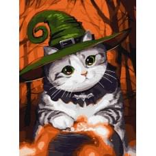 Картина за номерами для дітей "Котик-чарівник" Ideyka 30х40см КНО6665