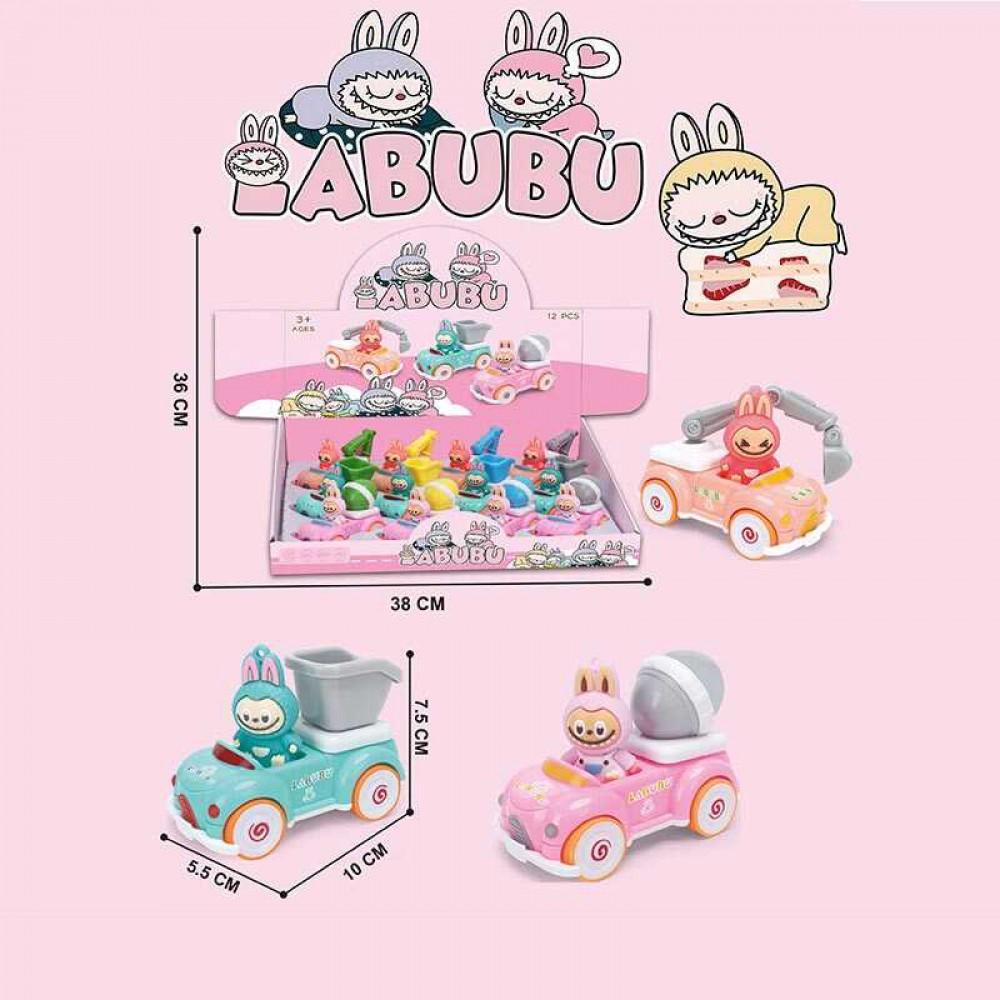 Спецтехніка "LABUBU" з героєм, р-р машинки: 10х7х4 см, інерція /24/288/12шт в кор.