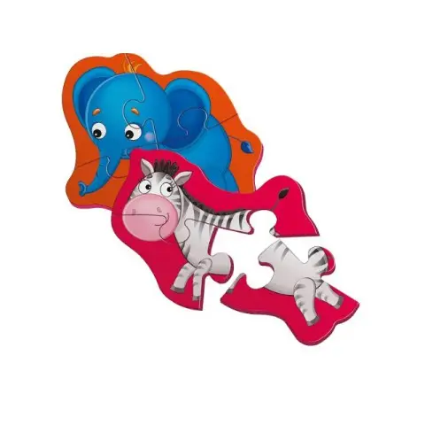 Пазли магнітні бейбі Слоник та зебрік, (укр)