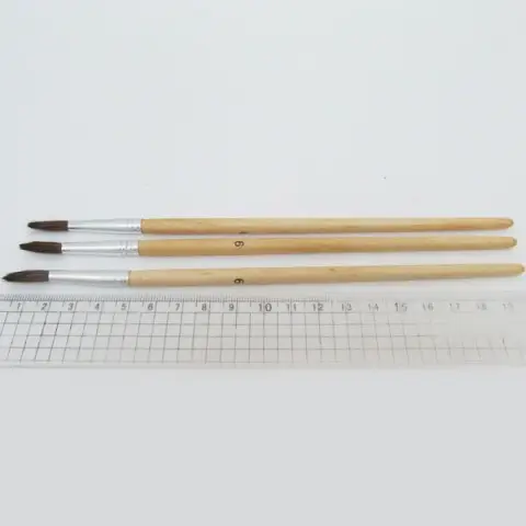 Пензель поні кругла M-9, 19.5 см, кит. стандарт №9, 25 шт. в упаковці