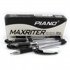 Ручка масляная "Piano" "Maxriter" 0,6мм, черная, грип, ціна за 10 шт. //
