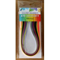 Папір для квілінгу, 390x5 мм, 24 кольори, QP-390X5